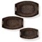 Casafield Set of 3 Stackable Oval Laundry Baskets with Handles, Woven Water Hyacinth Storage Totes for Throw Blankets, Bathroom, Bedroom, Living Room